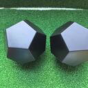 Two black 12-sided PU foam dice