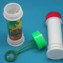 Soap bubble game with custom label image