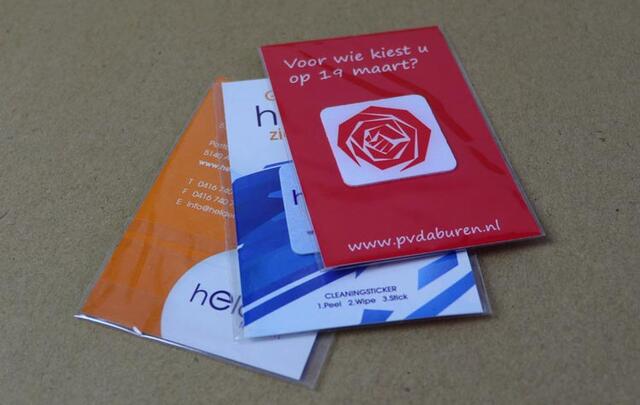 Custom small sticky screen cleaners — printed microfiber for phones, tablets and laptops