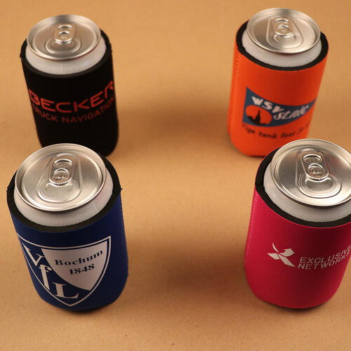 Custom neoprene can coolers 33cl — printed sleeves for cold drinks all summer