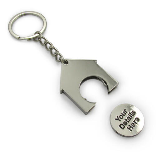House shaped trolley keychain 35x39x4mm with your logo House shaped trolley keychain 35x39x4mm with your logo image